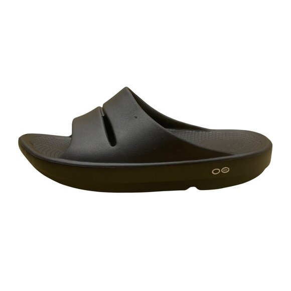 OOFOS Men’s Black Foam Lightweight Recovery Slide Sandals Size  M8/W10 main image 5